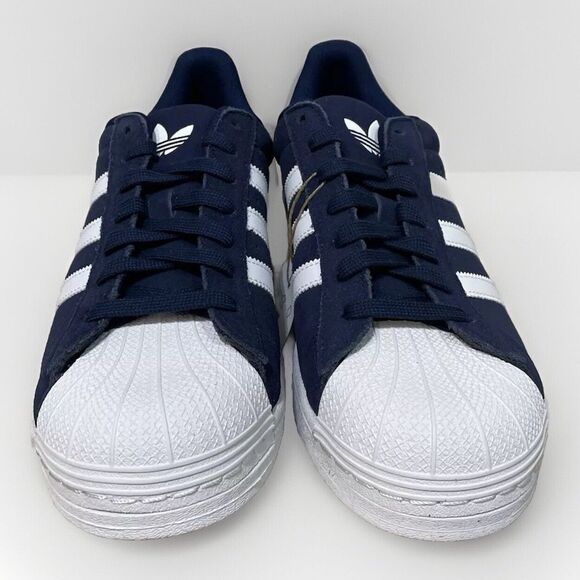 NEW Mens Size 10 ADIDAS SUPERSTAR Night Indigo Cloud White SUEDE Shoes AUTHENTIC - Picture 3 of 10